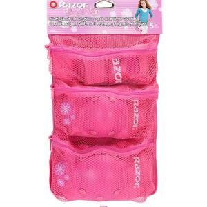 New Razor Multi-Sport Set Elbow Knee Pads Wrist Guard Safety Set Pink Youth 5+